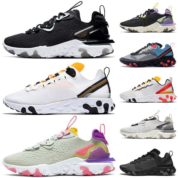 

black iridescent react vision trainers tennis running shoes react element 55 87 university gold summit white trainers shoes, White;red