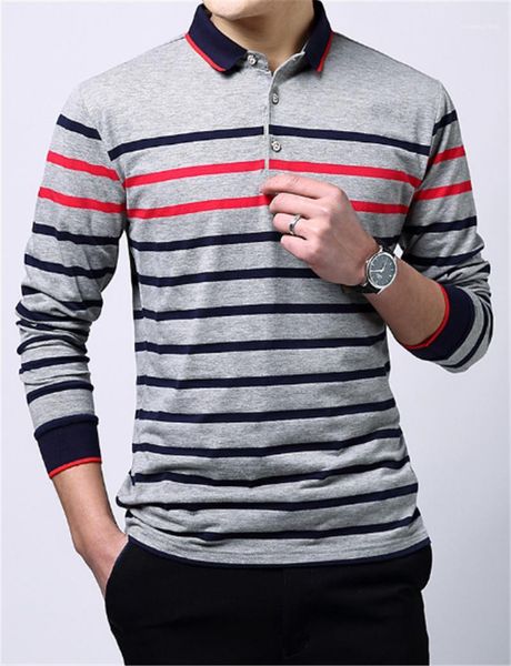 

tops тавра mens polo конструктора с длинным рукавом в полоску сращивание поло вскользь сплошные цвета отворотом шеи, White;black