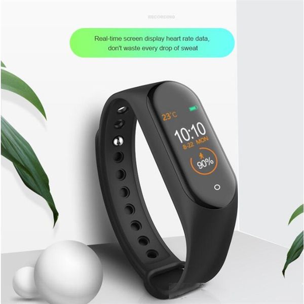 

new m4 smart wristband fitness bracelet tracker pedometer ip67 waterproof blood pressure heart rate monitor