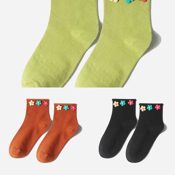 

new popular online elegant style cotton and small flower socks sweet flower women's cotton socks 6z5o9, Black