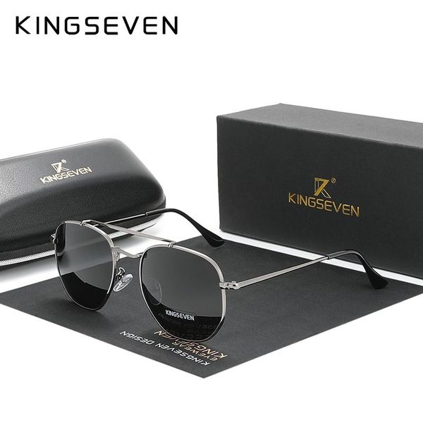 

kingseven authentic vintage sunglasses men polarized women hexagon sun glasses stainless steel lunette de soleil femme n7748 cx200706, White;black