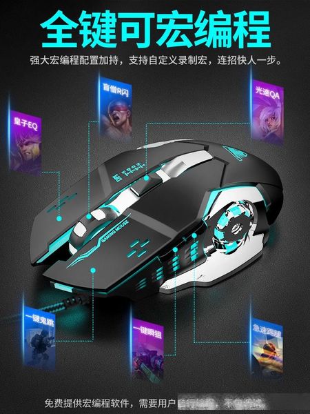 

glare keyboard and mouse set internet cafe wired keyboard and mouse set computer battleground game keyboard cross-border