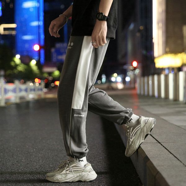 

2020 new relaxed casual sport pants haren trousers for men ninth pants, Black
