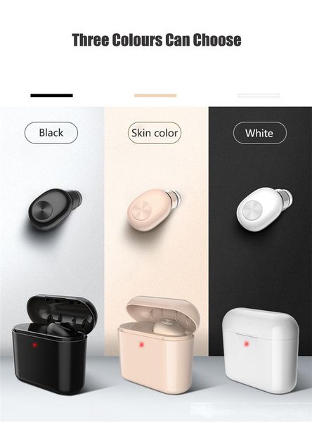 

bl1 bluetooth wireless earphone with charging box fashion invisible mini 700mah earbuds small headset 50pcs/lot