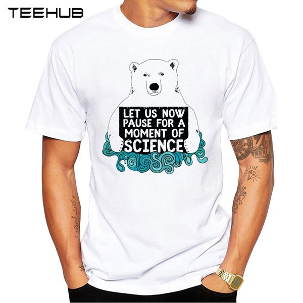 

2019 teehub men's fashion science bear printed t-shirt short sleeve novelty design cool tee