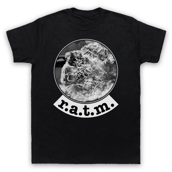 

rage against ratm burning monk the rock adults & kids t-shirt