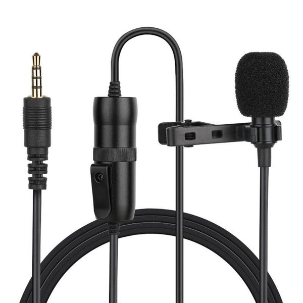 

microphones portable mic 3.5mm port clip-on microphone 1.5m wire length mini size mobile phone karaoke recording