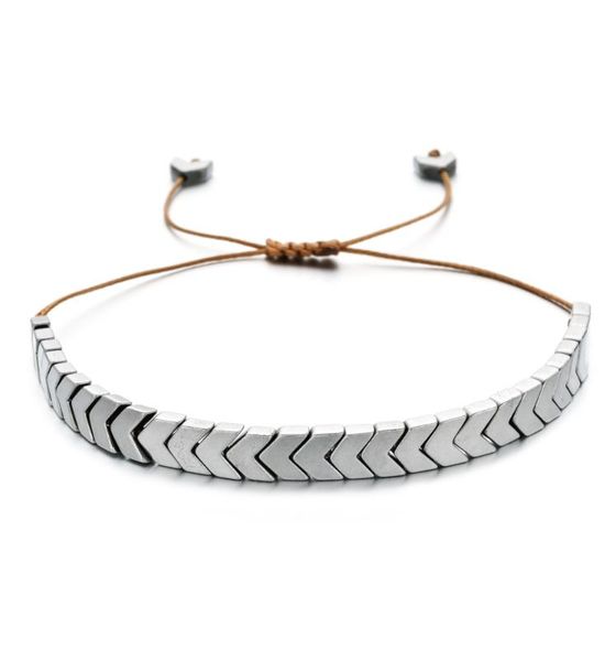 

charm bracelets zmzy boho vintage mens women casual hematite arrows bracelet handmade adjustable rope chain wrist jewelry, Golden;silver