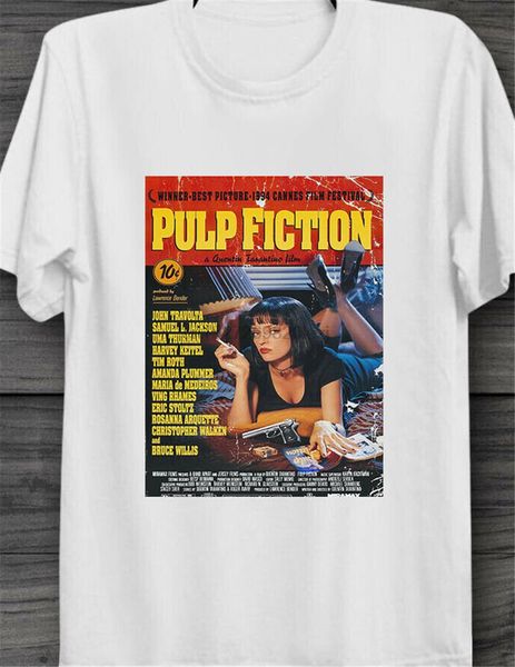 

криминальное чтиво фильм ретро прохладный vintage poster унисекс футболка b264 custom напечатаны tee shirt