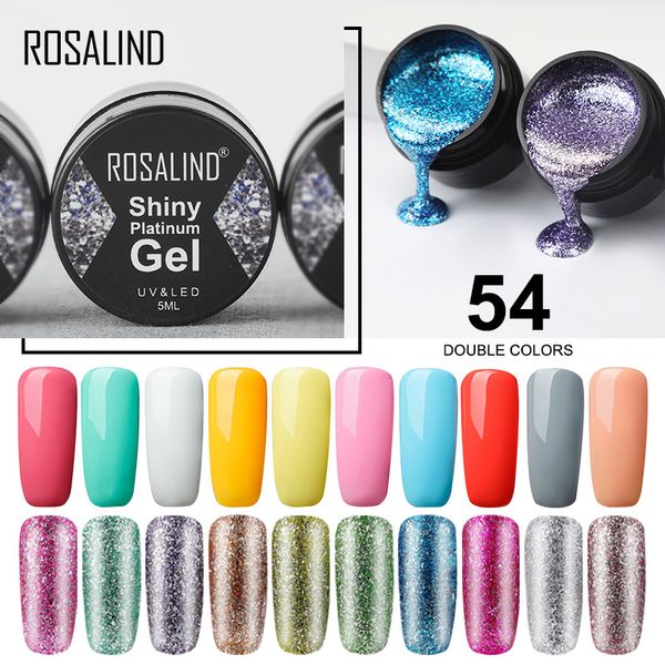 

rosalind gel nail polish set shiny platinum nails art for manicure gel lak uv colors base coat primer hybrid varnishes, Red;pink