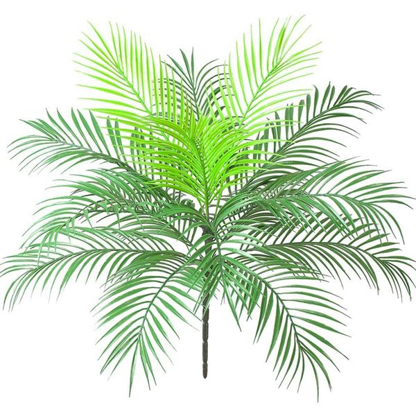 

decorative flowers & wreaths artificial tropical palm leaf bush plant in green 15 leaves for greenery accent floral arrangement