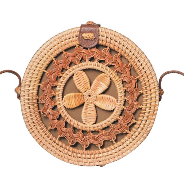 

ljl-holiday summer vintage handmade rattan bags woven ladies shoulder bag weaving beach handbags