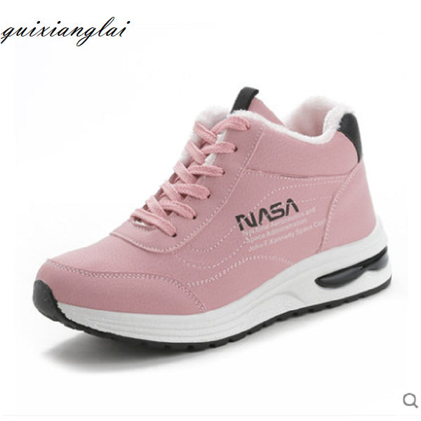 

women's shoes 2020 new students plus velvet warm winter waterproof high-sports cotton boots women, Black