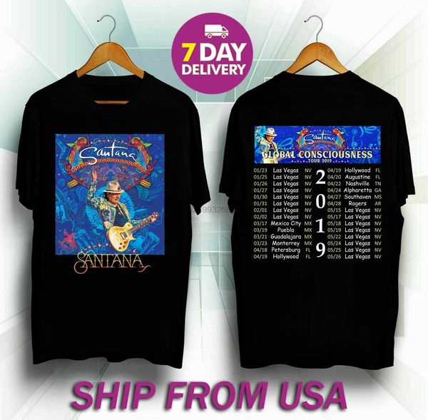 

santana global consciousness tour date 2020 t-shirt full size