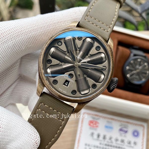 

luxury mans luminescent big pilot watch citizen movement mens joker watches fashion men leather watch[not off shed wool] d234, Slivery;black