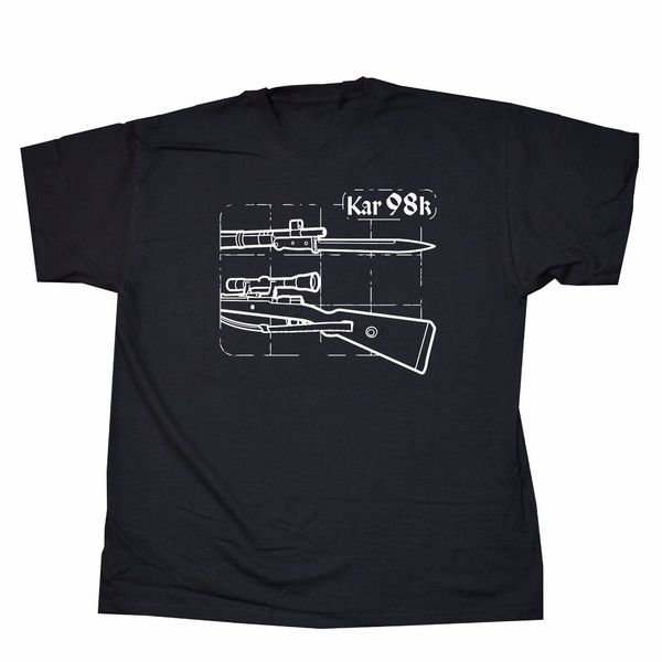

karabiner kar 98k bolt action sniper rifle mens cotton short sleeve t-shirt