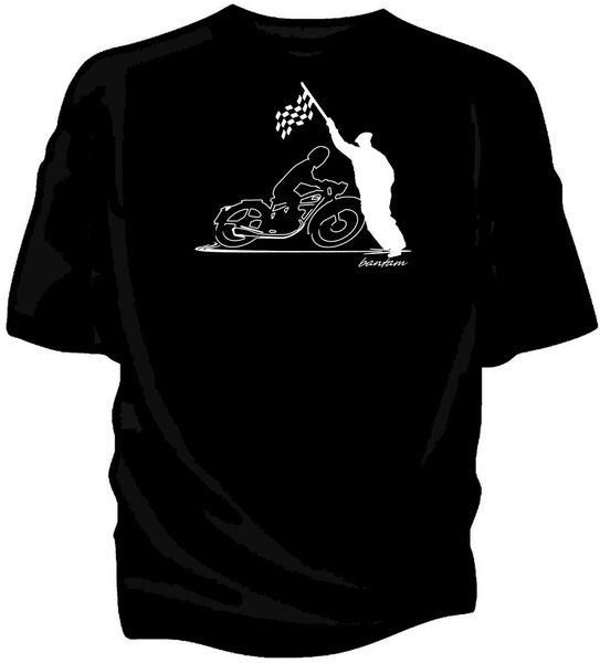 

оригинальный эскиз клетчатый флаг ретро t-shirt- классический bsa bantam