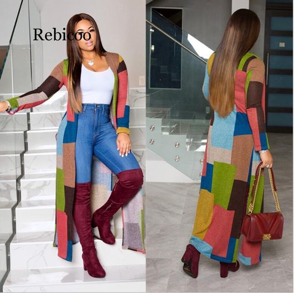 

new winter autumn women coat full sleeve plaid print coats windbreaker fashion casual streetwear overcoat windbreaker, Black