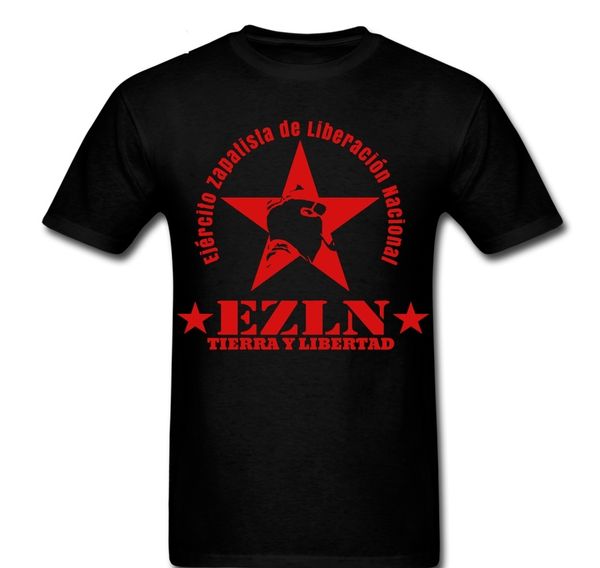 

zapatista ezln star tierra y libertad man mask t-shirt cotton fashion men men t shirt fashion cool shirts