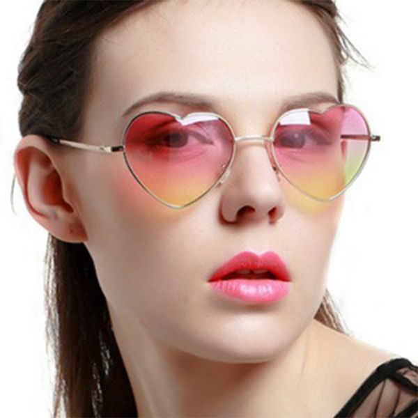 

sunglasses fashion lovely heart women men peach shape metal spring temples transparent double ocean lenses uv400, White;black