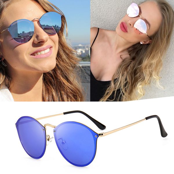 

2020 new fashion trend 3574 blaze style round sunglasses vintage retro design brand color mirror sunglasses female sun glasses, White;black