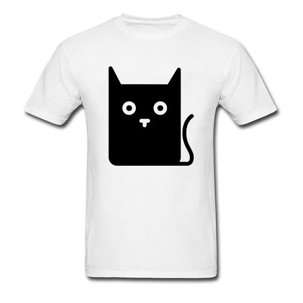 

r simple t shirts funny cute black cat printed on t-shirt men/student good quality never fade 3d print streetwear