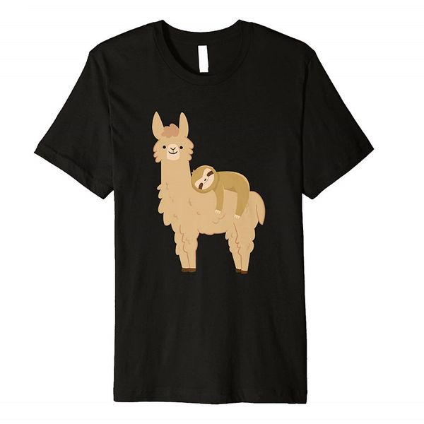 

sloth sleeping on llama t shirt cute and adorable for kid new sdyt.sty summer casual t-shirt printing