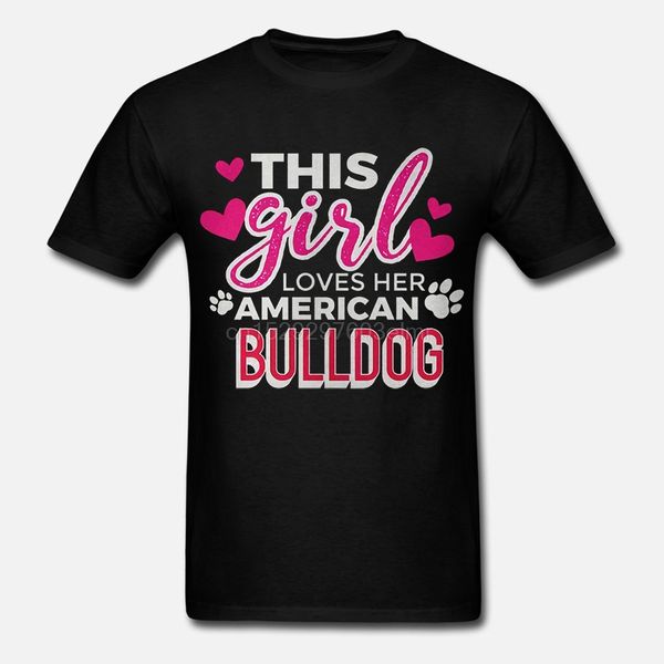 

men funny t shirt fashion tshirt this girl loves her american bulldog women t-shirt