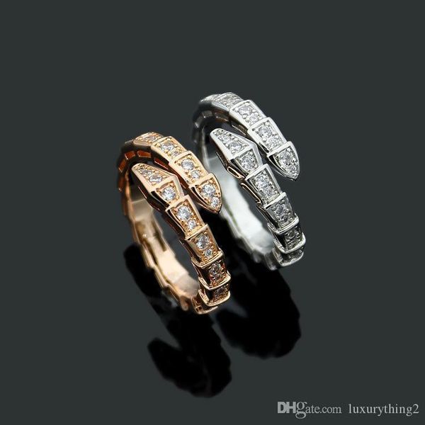 

titanium steel jewelry wholesale b letter narrow edition snake ring full diamond couple love ring gift, Silver