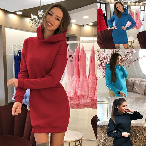 

casual autumn women hoodies fashion solid color long sleeve hooded pullover new women designer clothing, Black