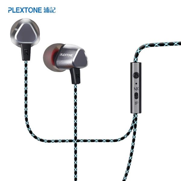 

plextone x36m cell phone earphone stereo bass earphone wire control metal case headset with microphone for mp3 mp4 player