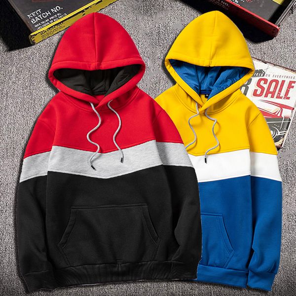 

mens hoodies sweatshirt patchwork hoodie men streetwear hip hop fashion hoodie mens clothing striped hoody sweatshirt clothing, Black
