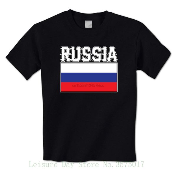 

bold russia flag lettering - russian national pride moscow mens t-shirt short sleeve 100% cotton man tee