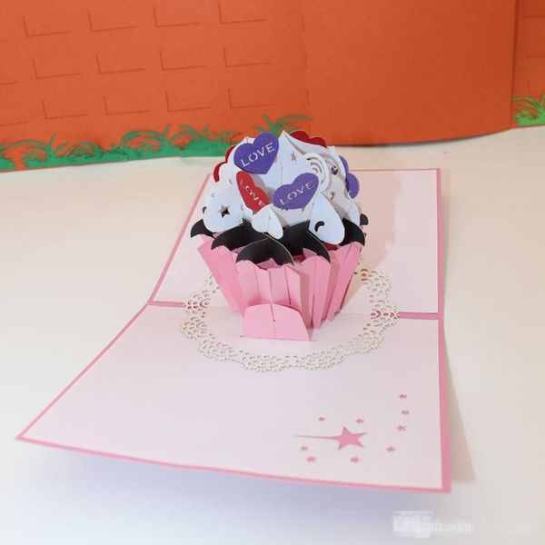 

3d pop up origami birthday cake design greeting cards invitation card kirigami anniversary gift ing