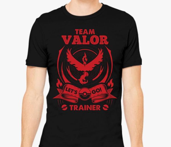 

team valor lets go trainer t shirt men tshirt women tee 100% cotton funny print o-neck short sleeve t-shirt