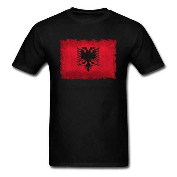 

round neck albanian flag with torn edges 100% cotton men t shirts casual short sleeve tees new design leisure tee-shirts