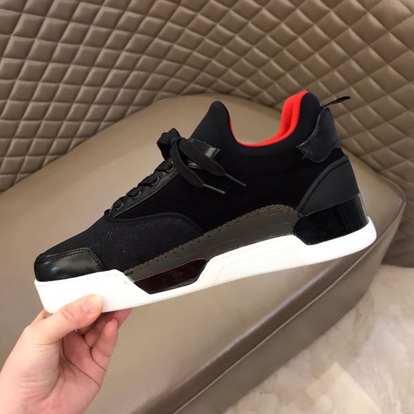 

designer mens red bottoms skate shoes studded spike bottom luxury man flats daily casual skateboarding sneakers luxe tennis shoe size38-45, Black