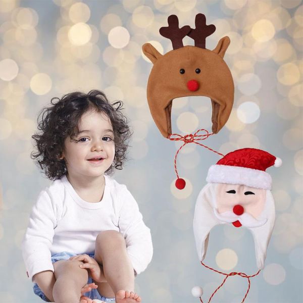 

lovely christmas cap santa claus snowman elk hat long rope christmas hats party cute fancy headwear children hats new year gift
