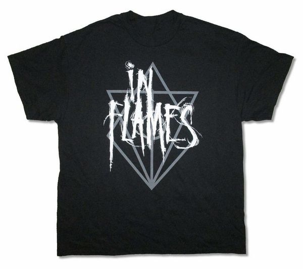 

in flames symbol logo black t shirt new full-figured tee shirt