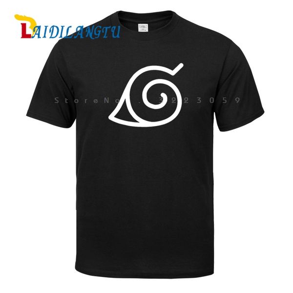 

mens konoha leaf black tshirt - naruto japanese anime men t-shirt short sleeve o-neck fashion t shirt