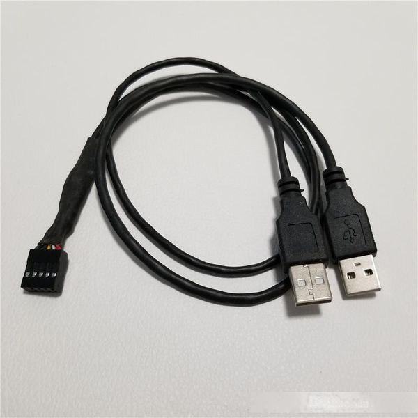

dupont adapter to dual usb type a 1 to 2 splitter data power extension cable black 50cm for motherboar pc diy
