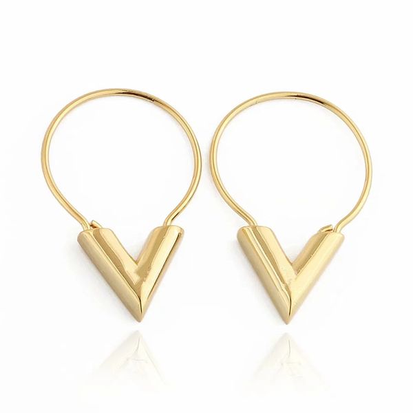 

wholesale thick plating 2020 fashion earrings gold hoop earrings letter earrings stainless steel jewelry fashion earings