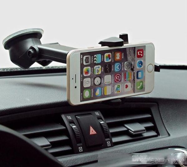 

universal 360 degree car mount holder windshield cell mobile phone bracket stands holder for samsung s7 s6 cell