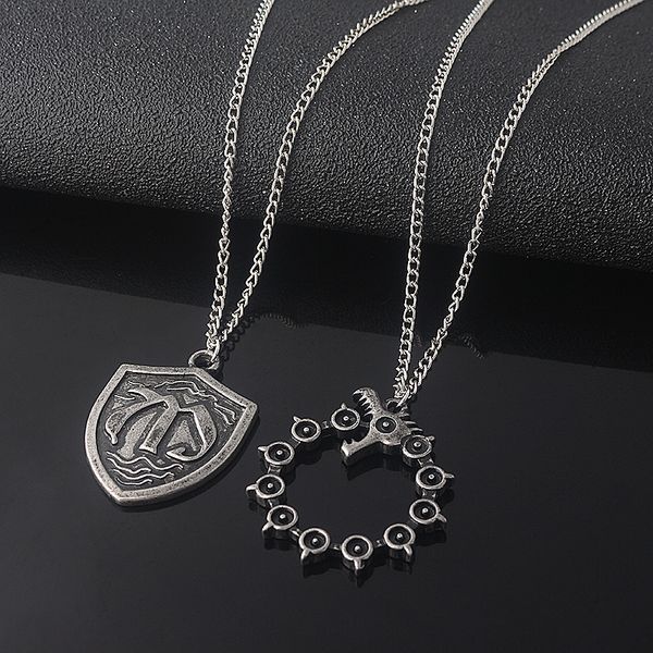

pendant necklaces anime the seven deadly sins meliodas badge necklace nanatsu no taizai dragon cosplay for women men gift, Silver