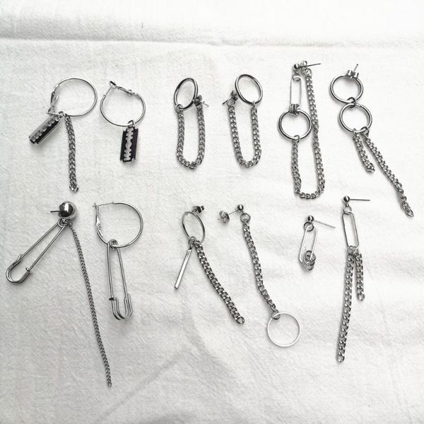 

stud kpop dna korean simple pendientes mujer moda fashion jewelry geometric long tassel earrings for women brincos men, Golden;silver