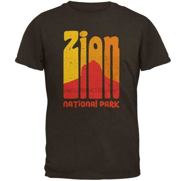 

national park retro 70s color bars zion mens t shirt printing apparel tee shirt