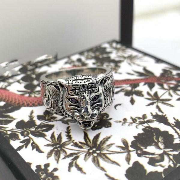 

s925 real silver ring couple ring latest product ring tiger head personalized style fashion jewelry supply