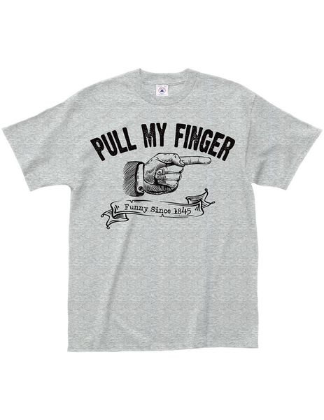 

2019 summer cool tee shirt new nwt pull my finger gray t-shirt, total gas - funny since 1845 funny t-shirt