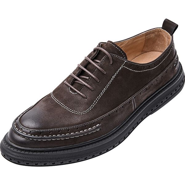 

business soft bottom mens casual shoes genuine leather mens luxury shoes men designer all-match cowhide, Black