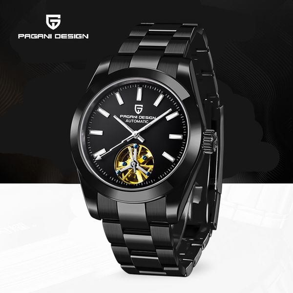 

wristwatches automatic pagani design watch men casual luminous hands mechanical watches for sports brand wrist reloj hombre, Slivery;brown